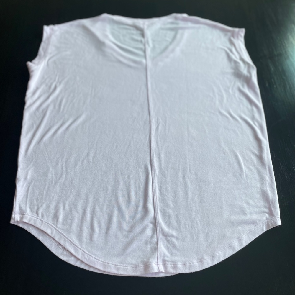 Athleta  pale pink CLOUDLIGHT STRATUS cap sleeve tee: SMALL - Picture 5 of 7